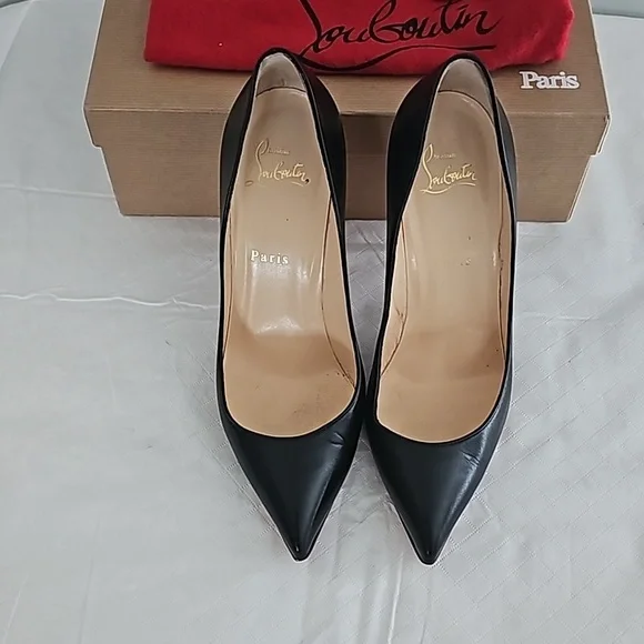 Christian Louboutin Pigalle Follies 100, Size 7 US/38 EU, Black - Picture 3 of 6